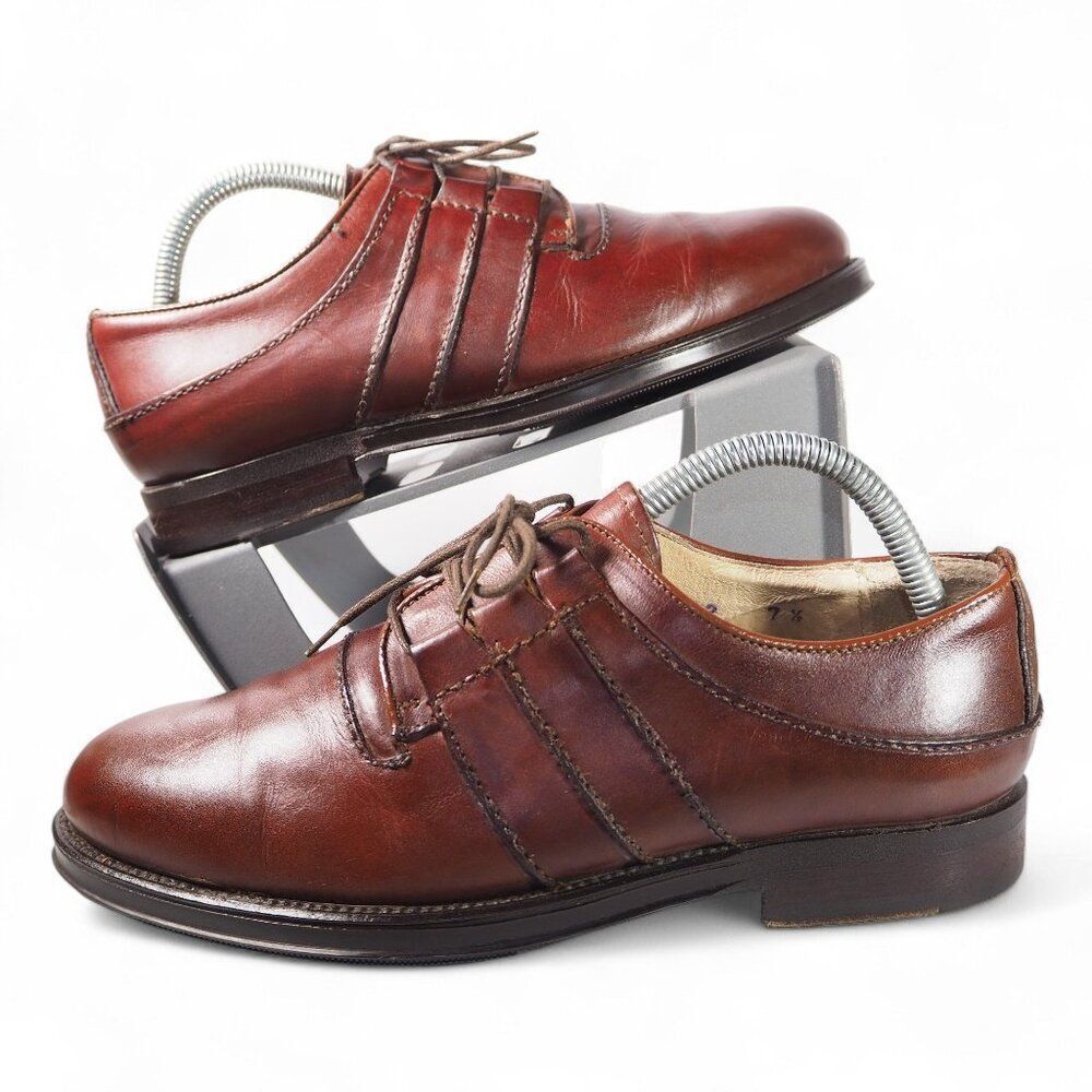 Impulse by Steeple Gate Leather Derby Oxfords Men's 7.5 Women's 9 Brown Italy‎